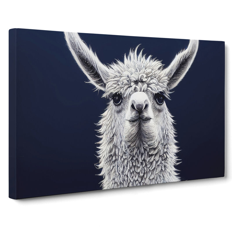 Llama Portrait - Wrapped Canvas, 35cm H x 50cm W x 3cm D