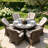 Northpoint 6 - Person Wicker Patio Dining Set Round Table with Cushions Included-285065451-384513937