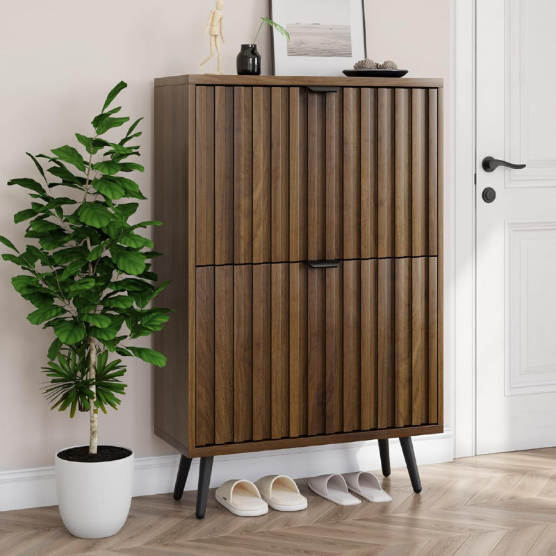 Walnut Hidden Shoe Cabinet