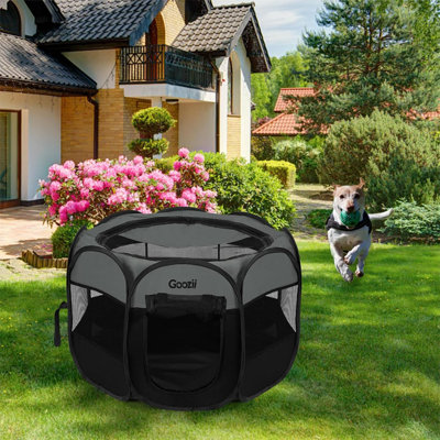 Portable Puppy Playpen Indoor Dog Playpen Pop Up Kitten Cat Play Pen Tent For Outdoor Foldable Pet Cage Crate Kennel With Zip Gate Top Cover Bottom For Travel Camping RV Car