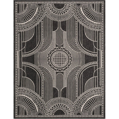 None Huitt Area Rug Black and White Colour