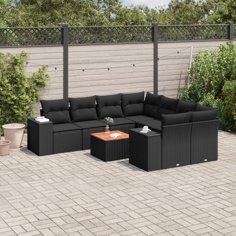  Garden Sofa Set Black