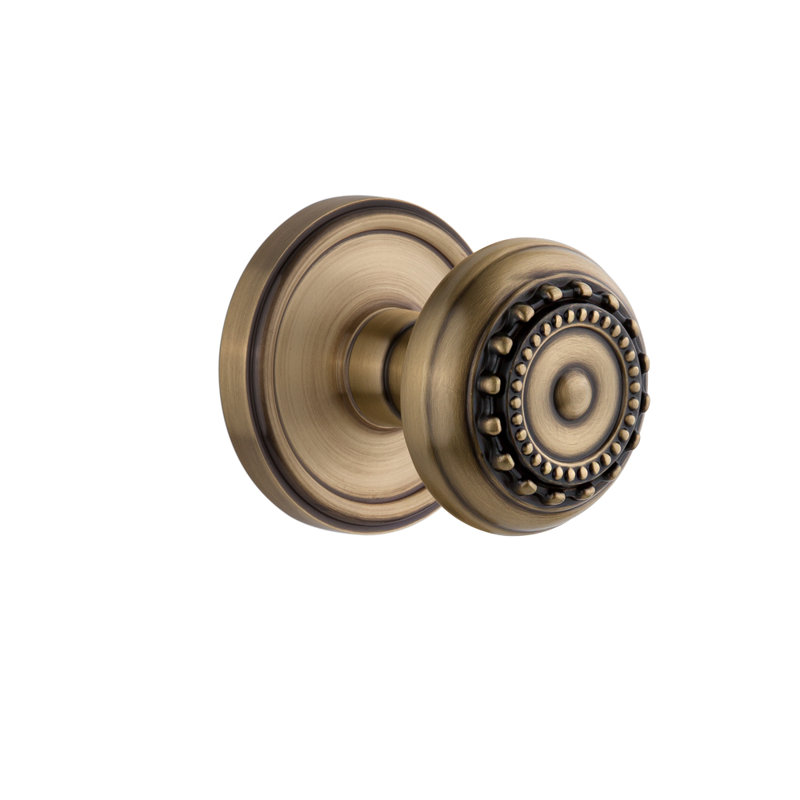 Figurine simple Grandette Georgetown Rosette avec bouton de porte Parthénon, Laiton rétro