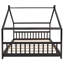Lit double en bois pleine grandeur, espresso