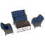 Ensemble de conversation de patio en osier 4 pièces 4 pièces avec coussins, causeuse, 2 chaises et table basse en métal-454177595-454177597