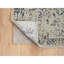 Tapis en jacquard gris clair de 9 pi x 12 pi avec motif effilé en laine et soie tissée à la main