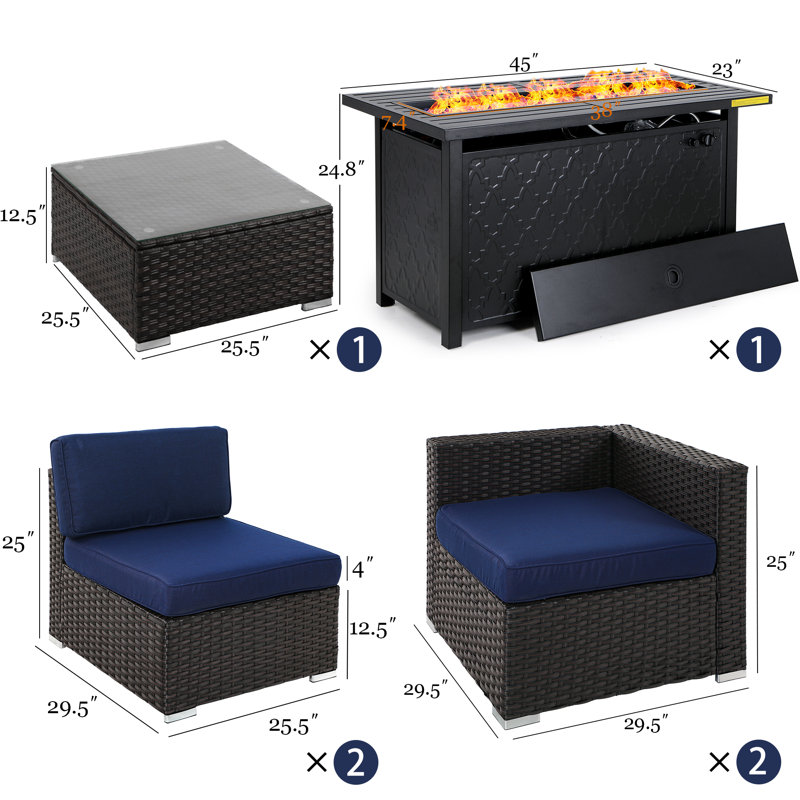 Ensemble de conversation pour patio avec foyer