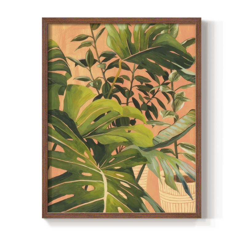 Golden Hour Greenery II, reproduction encadrée - bois massif, Noyer, H 30 po x l 24 po