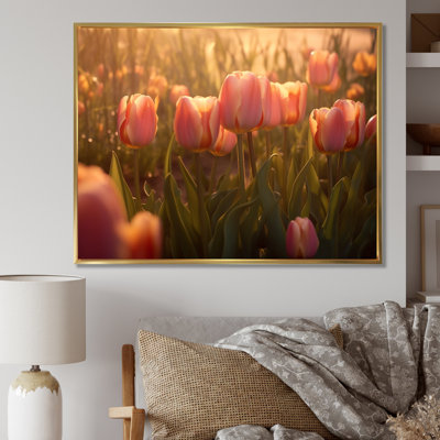 Champ de tulipes sur toile