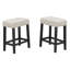 Tabouret de bar noir et beige en polyester (ensemble de 2), tabouret de bar sans dossier pour la salle à manger
