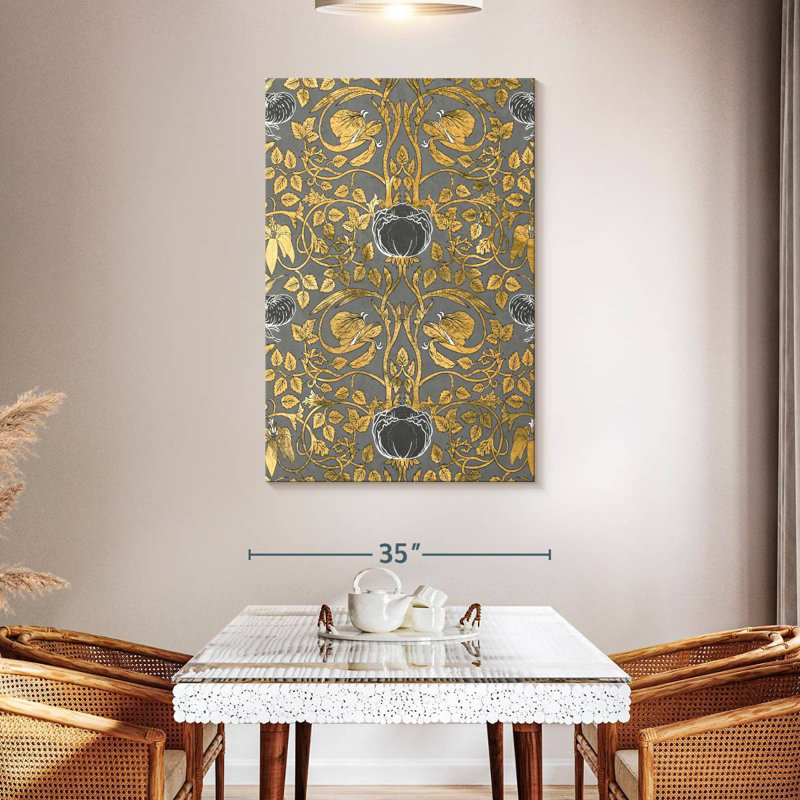 Kerner Gold Floral Vines, 48" H x 32" W