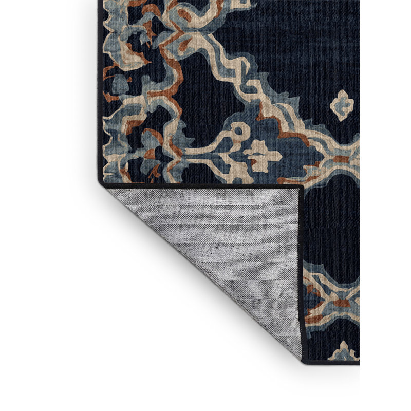 Machine Washable Gray Area Rug, Rectangle 4' x 6'