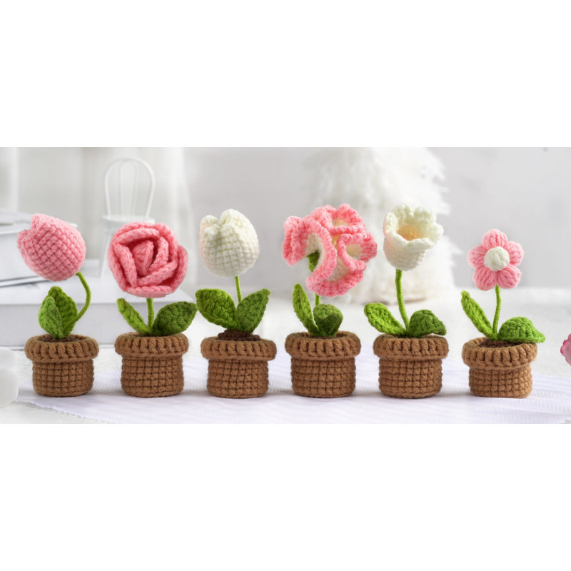 Fleurs en pot Amigurumi DIY Kit au crochet Wizardi F07N8-M23