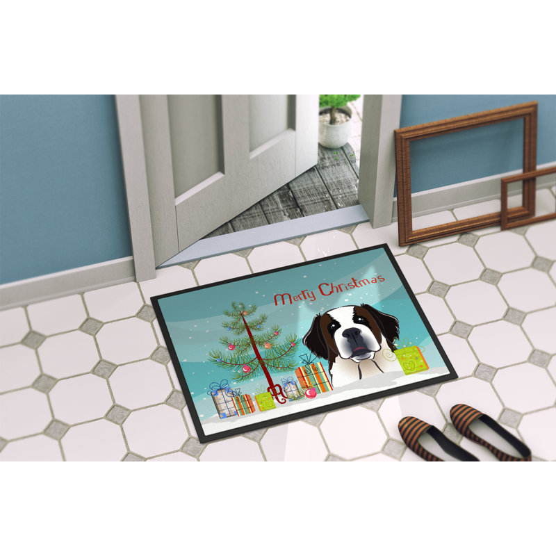 Julietta Non-Slip No Pattern Christmas Doormat, 1'6" x 2'3"
