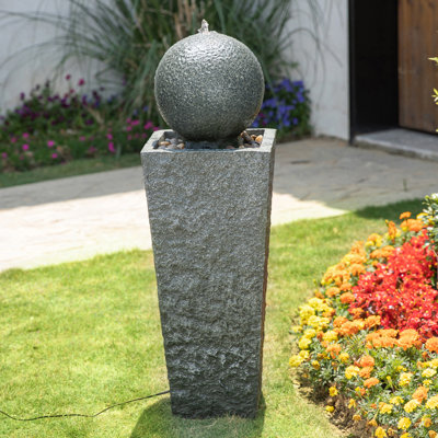 Ayita Weather Resistant Abstract Fountain with Light