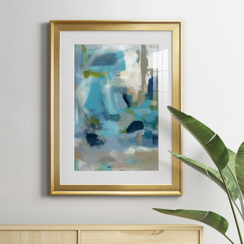 Circle the Beachfront - Peinture encadrée, H 18,5 po x l 24,5 po x P 1,5 po, Or
