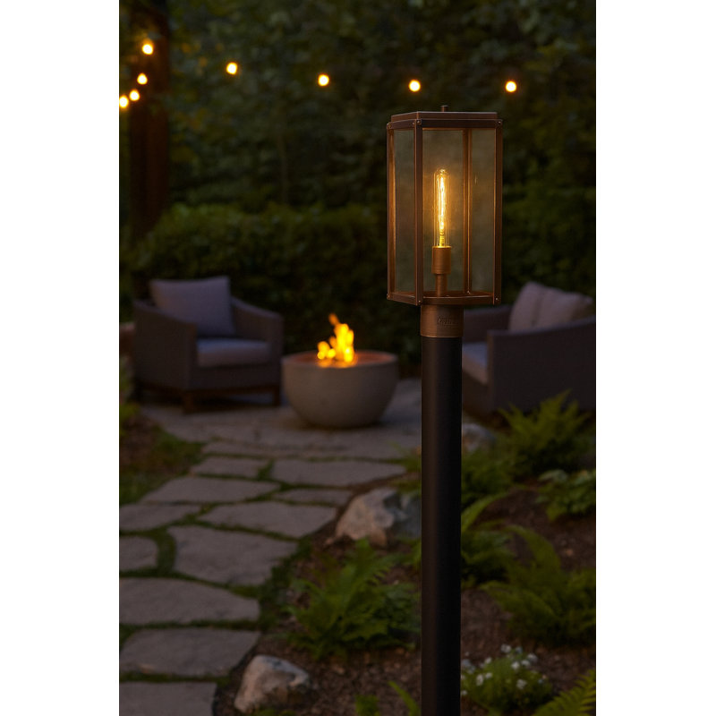 Caliana Transparent Lantern Head, Burnished Bronze, 19.25" H x 8.75" W x 8.75" D