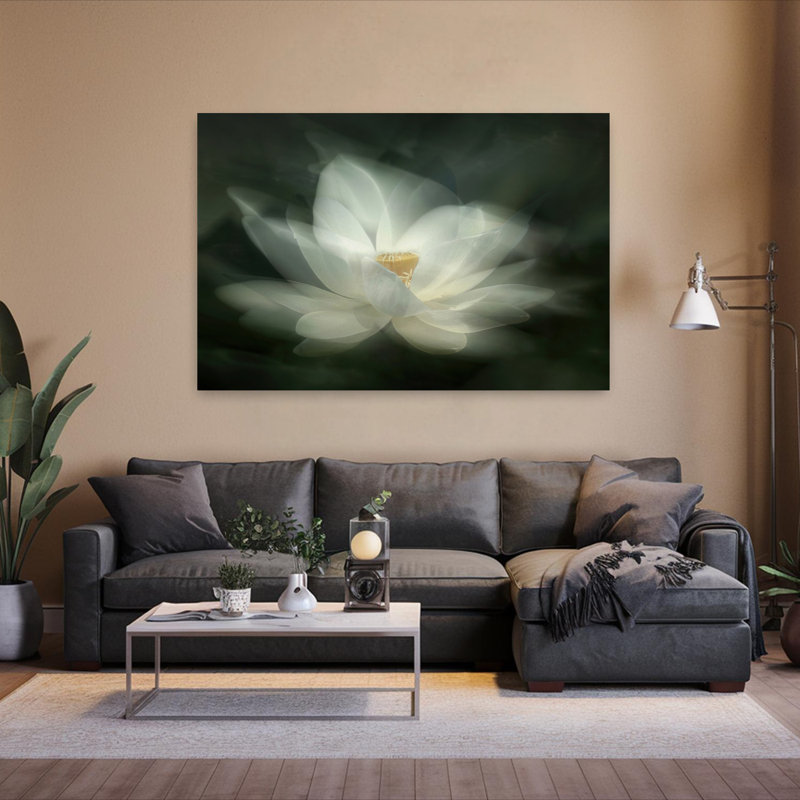 Dashiell Contemporary Art Abstract Peaceful Serene Lily Lotus Flower Summer Wall Art - Wrapped Canvas Print
