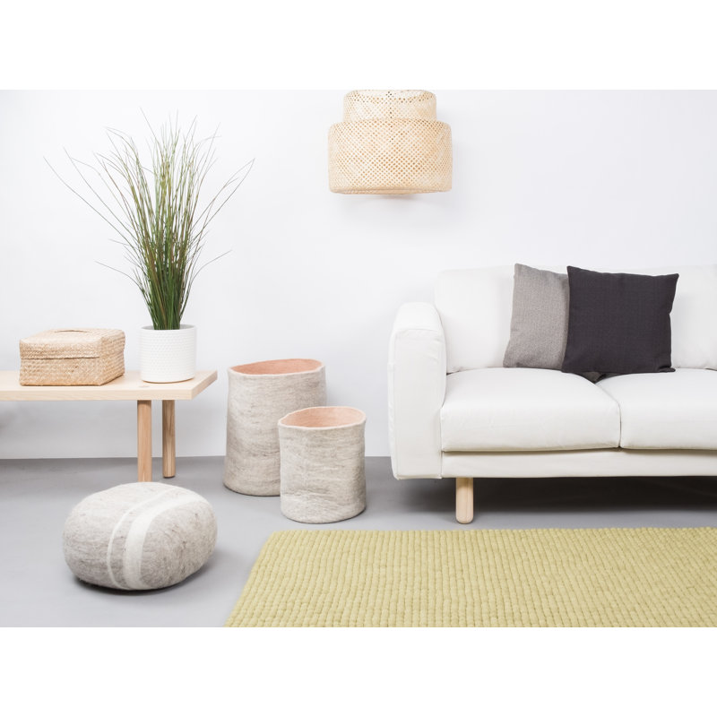 Solid Colour Hand Woven Area Rug, Rectangle 120 x 170cm