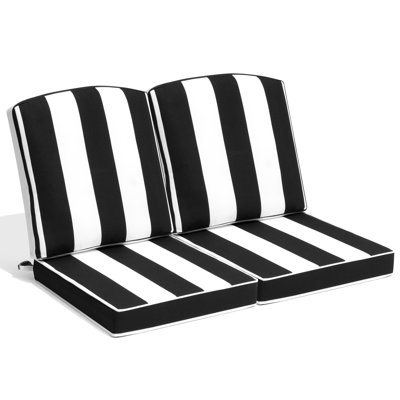  Coussin de siège / dossier d'extérieur l 21 po x P 22 po x H 3,5 po Ebern Designs
