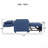 Navy Blue Linen 3-In-1 Reclining Sleeper Chair - USB Ports, Side Pocket, Pull Out Sofa Bed-2102653