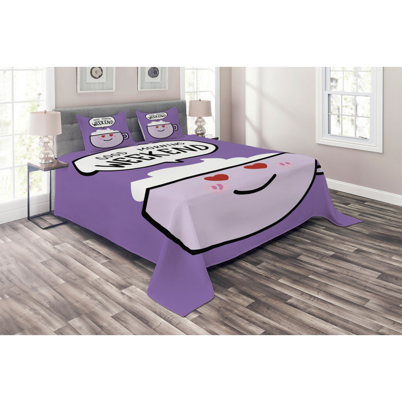 Polyester Coverlet, King Bedspread + 2 Shams