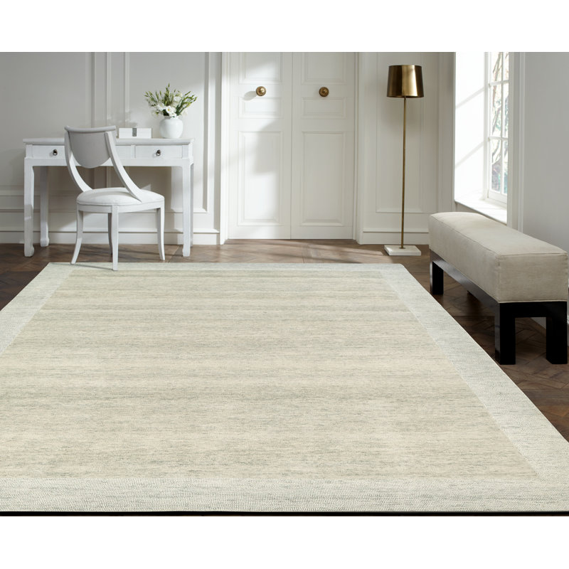 Tapis ivoire touffeté à la main Freeman, Rectangle 3 pi 6 po x 5 pi 6 po