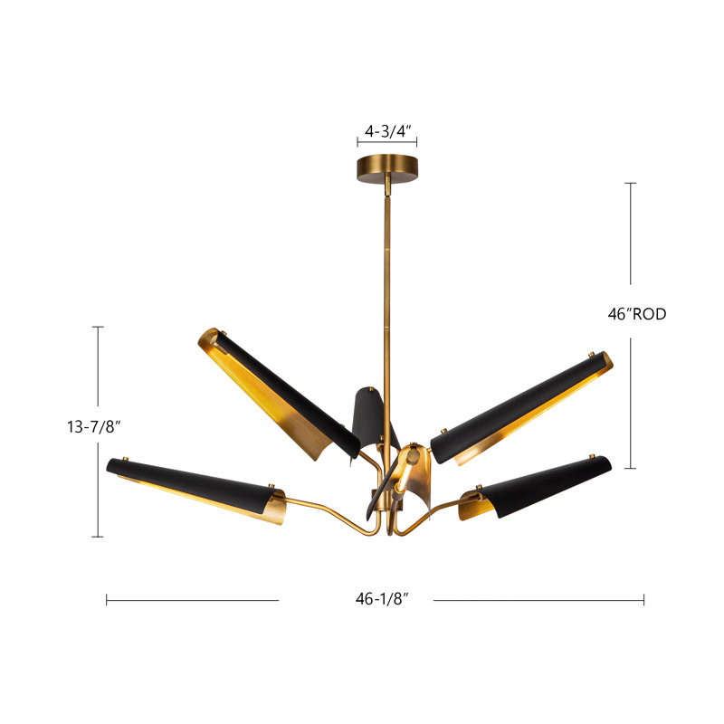 Osorio 6 - Light LED Chandelier, Matte Black
