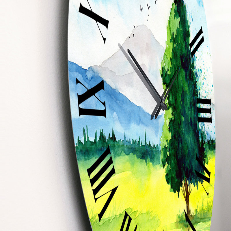 Horloge murale «The Field With The Beautiful Tree», Surdimensionné
