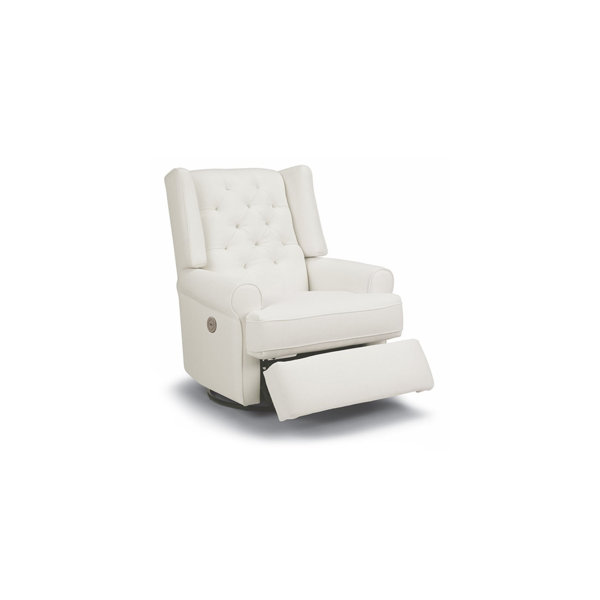 Allendale Power Recliner, Snow Ivory Performance