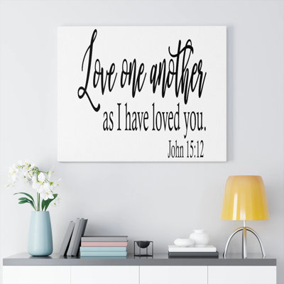 Amour d'un autre Jean 15:12 art mural chrétien, verset de la Bible, prêt à être accroché