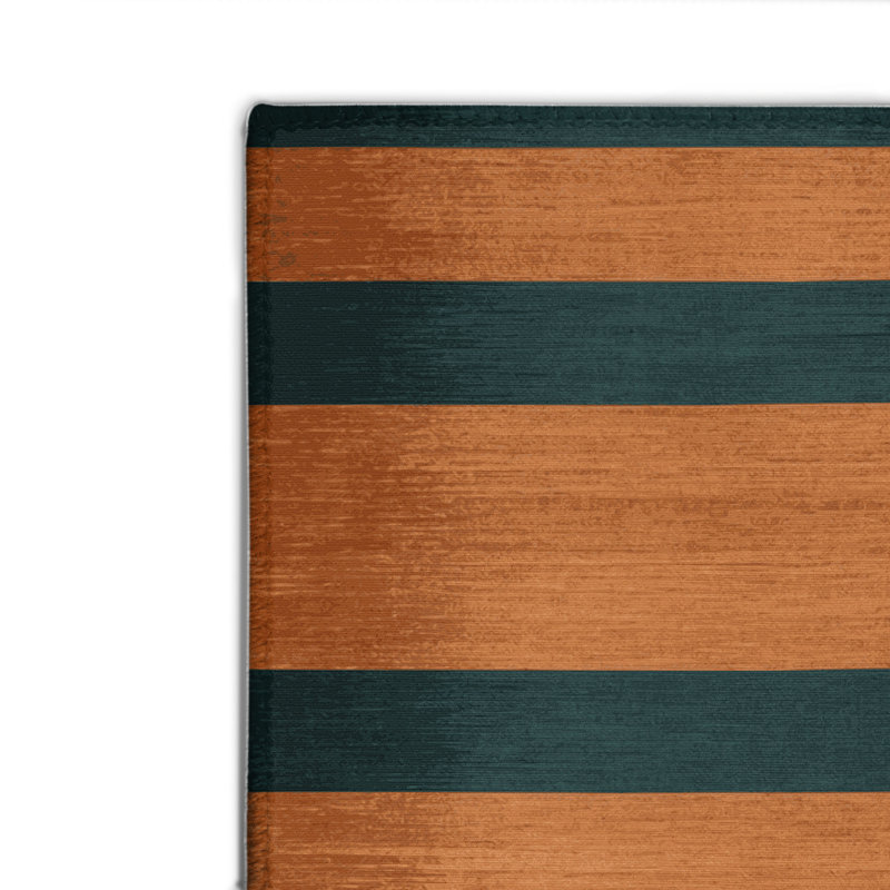 Tapis intérieur / extérieur bleu HorizontalStripes, Rectangulaire 8 pi x 10 pi