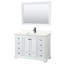 Ensemble de meuble-lavabo autoportant simple Deborah avec plateau en quartz et miroir-98112337-98168038-98168040