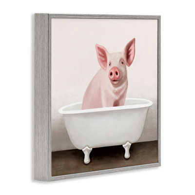 «Pink Farm Pig in Country Bath Tub» par Elizabeth Tyndall - impression