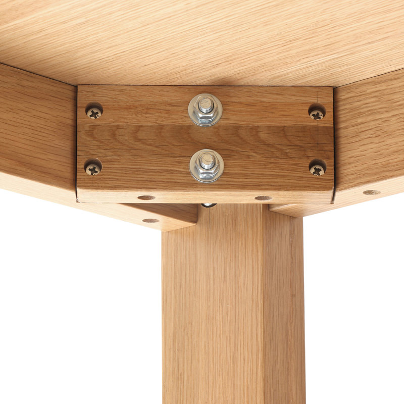 Ski-Leg Oak Solid Wood Base Dining Table