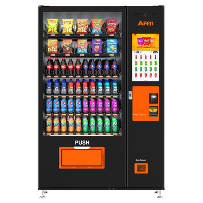 Distributeur automatique AFEN noir avec écran tactile de 21 pouces, distributeur de collations et de boissons gazeuses AFEN