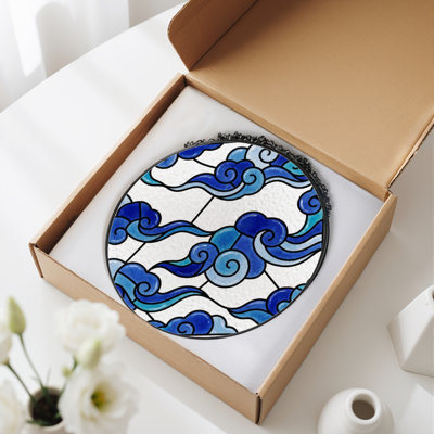 Panneau de vitrail 12 "H Blue Cloud