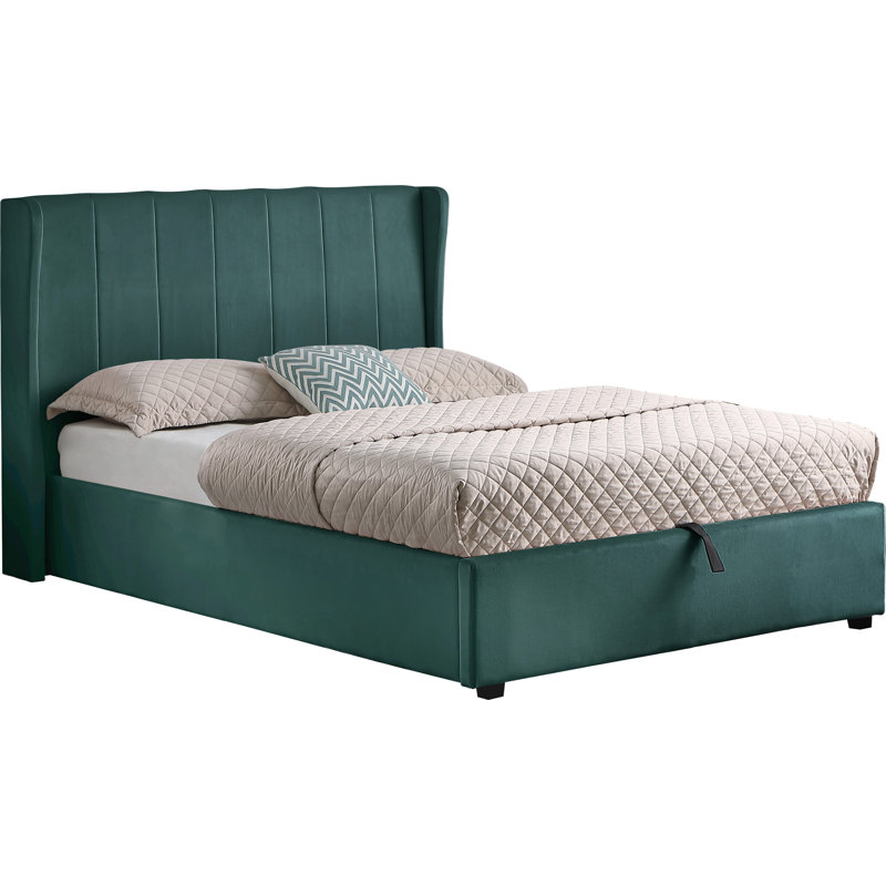 Swithun Upholstered Ottoman Bed, Green Velvet, Kingsize (5')