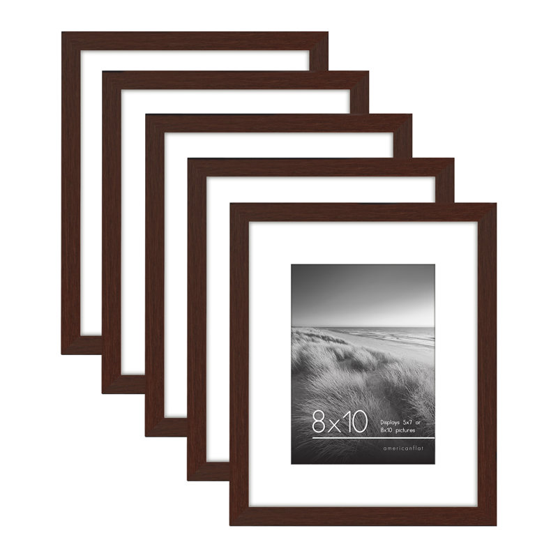 Cadres muraux avec passe-partout Gallery, Acajou, 8" x 10" with mat for 5" x 7"
