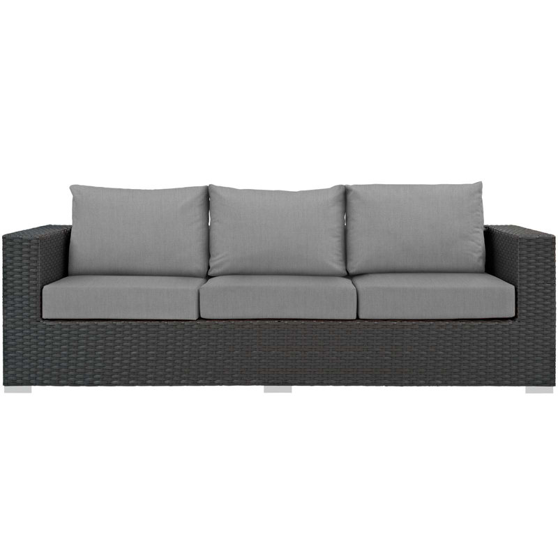 Canapé d'extérieur Modway Sunbrella, Velours gris performance