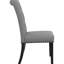 De 2 chaises d'appoint en gris - finition rustique, rembourrage en mousse, tissu, convient au dossier de la salle à manger, rembourrage, revêtement en tissu avec garniture cloutée en cuivre