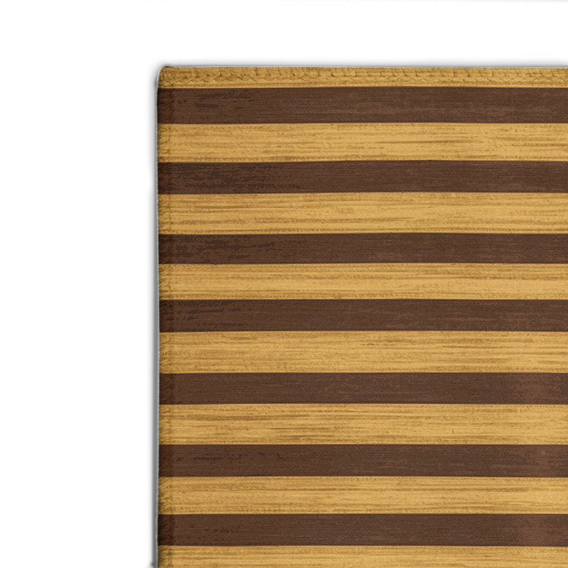 Tapis intérieur / extérieur brun HorizontalStripes, Rectangulaire 2 pi x 3 pi