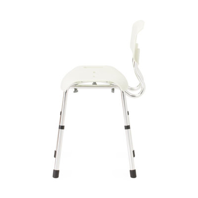 White Shower Chair With Backrest, 300 Lb. Weight Capacity, Microban Treated