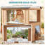 HOMCOM 115.5cm W x 97.3cm D Playhouse with Kitchen