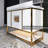 Celestia 48" Modern Freestanding Single Bathroom Vanity with LED Light, Fluted Drawers & Stone Countertop in White with Gold Frame-779567536