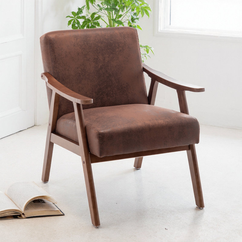 Siège d'appoint de salon, cuir PU, intérieur en microfibre, fauteuil en cuir massif pour la maison, rembourrage, base très confortable