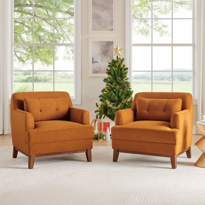31'' Wide Upholstered Armchair With Pillow (Set Of 2)