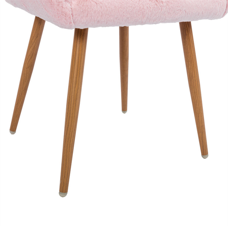Fauteuil de 16,1 po de large Isabeau, Fausse fourrure rose