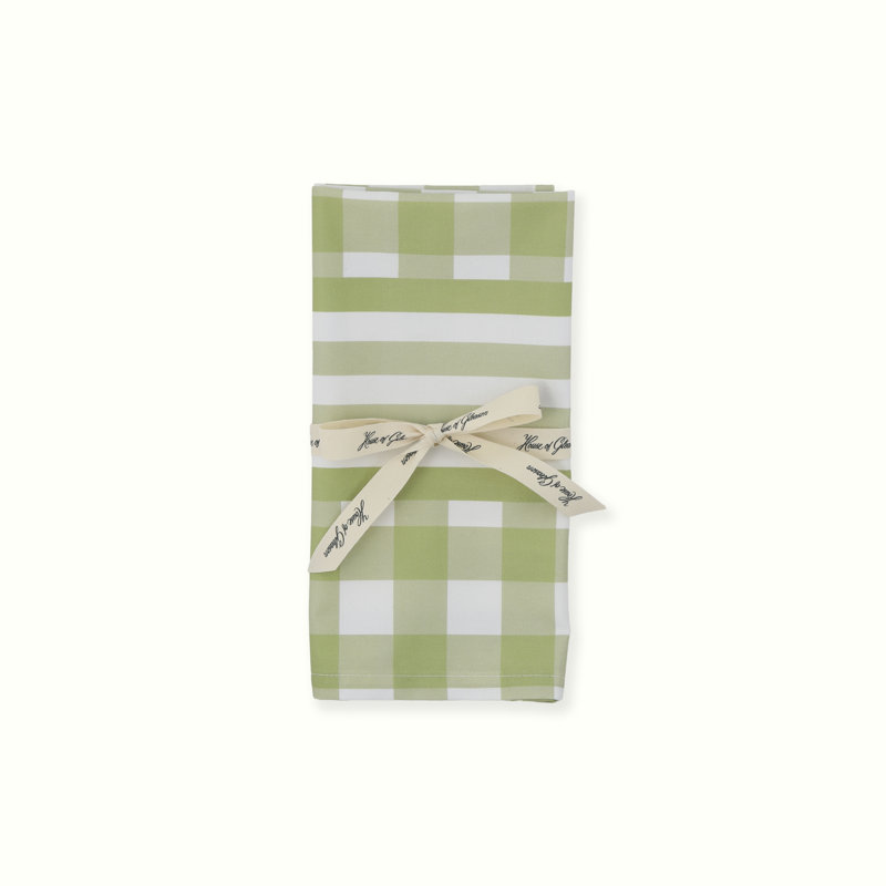 Green Gingham Dinner Napkins