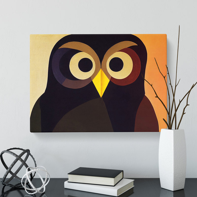 Modern Absract Owl Abstract - Wrapped Canvas, 35cm H x 50cm W x 3cm D